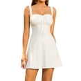 thumbnail image 1 of Vestido EYNMIN de verano mini sin mangas de encaje en A, blanco, XS, para mujer, 1 of 5
