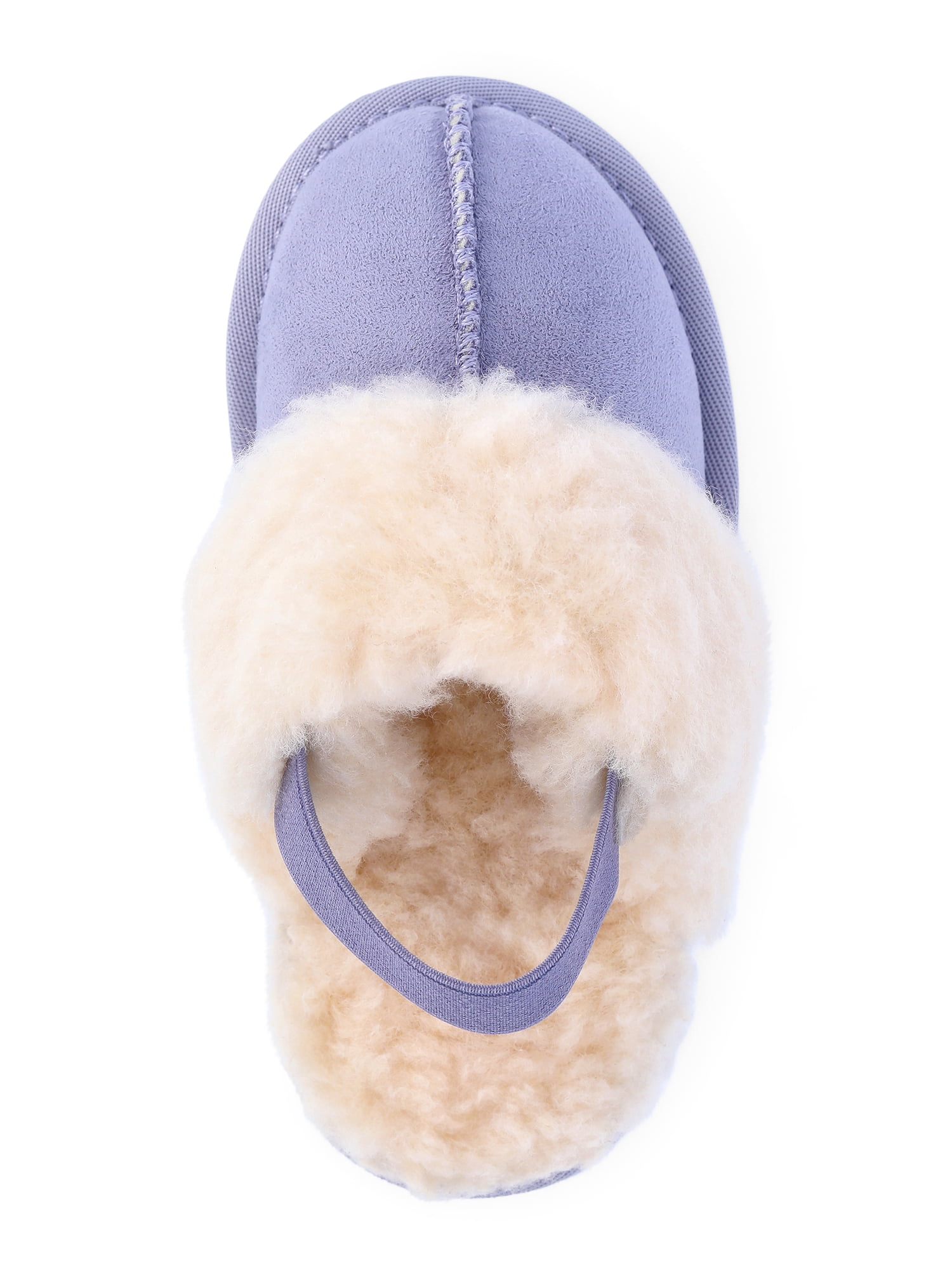 Pawz Girls Faux Shearling Slippers with Slingback Strap
