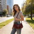 thumbnail image 6 of Crossbody Bag for Women, Retro Shoulder Handbag with Adjustable Buckle Strap, Lightweight Pleated Underarm Purse, for Daily Commute and Casual Outings, 6 of 6