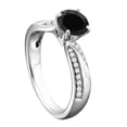 thumbnail image 4 of Aonejewelry 1.15 Ct. Ttw Halo Interwined Design Black Diamond Engagement Ring Crafted In 14k Solid White Gold, 4 of 4