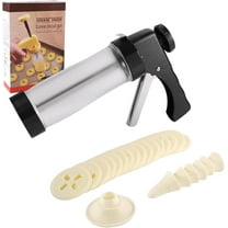 Spritz Cookie Press Gun Kit: Cookie Press Set/Icing Gun Kit with 16 Discs and 6 Icing Tips, Cookie Baking Tool Cake Decorating Gun, Cookie Press Gun for Baking, Frosting, Decorating (Black)