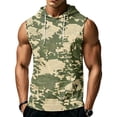 Camo Graphic Sleeveless Hoodies for Men Casual Workout Hooded Tank Tops ...
