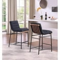 thumbnail image 3 of Pemberly Row Black Boucle Fabric Counter Height Chair with Iron Leg Frame, 3 of 5