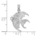 thumbnail image 2 of 14k White Gold Religious Guardian Angelfish Cut-out Charm 17.1x17.95mm Wide 1.7mm Thick Pendant Necklace for Women, 2 of 2
