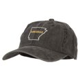 thumbnail image 2 of Arkansas with Map Outline Embroidered Washed Cotton Twill Cap - Black OSFM, 2 of 5