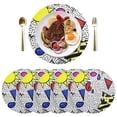 thumbnail image 3 of Abstract Doodle Art 6-Piece 15.4in Durable PVC Plate Mats, Heat-Resistant for Parties and Dining, 3 of 7