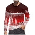 thumbnail image 1 of LUOGENLI T-shirts pour Homme pour Hommes Noël T-Shirt Décontracté de Mode Festival à Manches Longues à Col Rond T-Shirt T-shirts pour Homme T-Shirt Graphique Fête de la Saint-Patrick Vin TG, 1 of 5