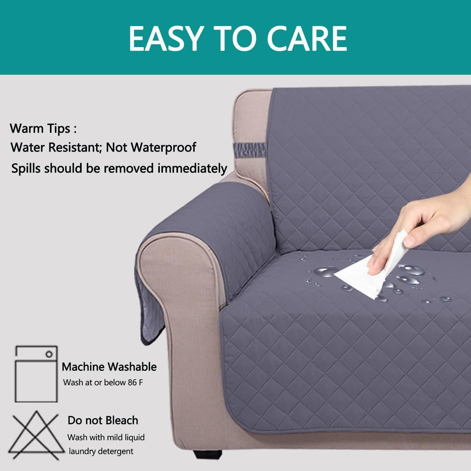 Sofa Covers, Waterproof Couch Cover 3 Cushion Couch Machine Washable, Omewoold Couch Cushion Covers Non Slip Furniture Protector Slipcover for Pets Dogs Kids Living Room (Gray, 70")