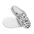 thumbnail image 3 of Daiia Black Footprints Print Women’s Fuzzy Slippers Memory Foam Lightweight House Shoes Cozy Loafer Flannel House Shoes-35/36, 3 of 7