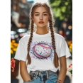 thumbnail image 5 of Women's T-Shirt American Baseball Abstract Short Sleeve Casual Tee Classic Crew Neck T Shirt for Women White, 3XL, 5 of 7