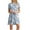 Light Blue independence day dresses for women, variant on Wenini Summer Dresses for Women Crewneck Short Sleeve Mini Floral Print Summer Dresses Casual Loose T-Shirt Pleated Beach Dress Beige xl