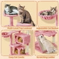 thumbnail image 4 of Yaheetech 57.5''H Cat Tree Tower Cat Tree with 2 Condos, Scratching Posts, Ramp, Pink, 4 of 7