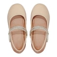 thumbnail image 4 of 2DXuixsh Chaussures en Cuir pour Filles, Talons Bas, Chaussures de Fête, Mariage, Bal, Confortables, Chaussures Plates à Semelles Souples, Sandales Roses Taille 13.5, 4 of 5