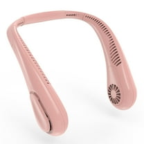 Panergy Neck Fan Portable Rechargeable, 5000mAh Battery Max 8h Work Time, 4 Speeds Bladeless Wearable Fan for Home Office, Workout-Pink