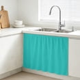 thumbnail image 3 of Turquoise Cabinet Curtains 28"W x 35"L, Modern Pure Turquoise Under Sink Skirt for Bathroom Vanity Kitchen Self Adhesive, Dust-Proof Privacy Curtain for Closet Shelves Laundry Room, 3 of 9