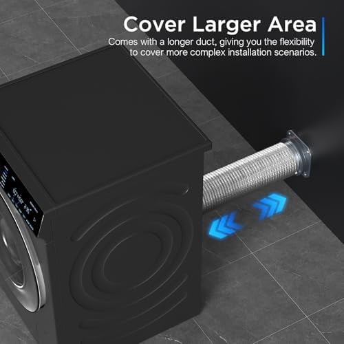 Magnetic Dryer Vent Coupling Easy to Clean Quick Connector Airtight Seal Dryer Vent Connector Kit Including a 2.6ft 4" Duct and two Clamps, DV180