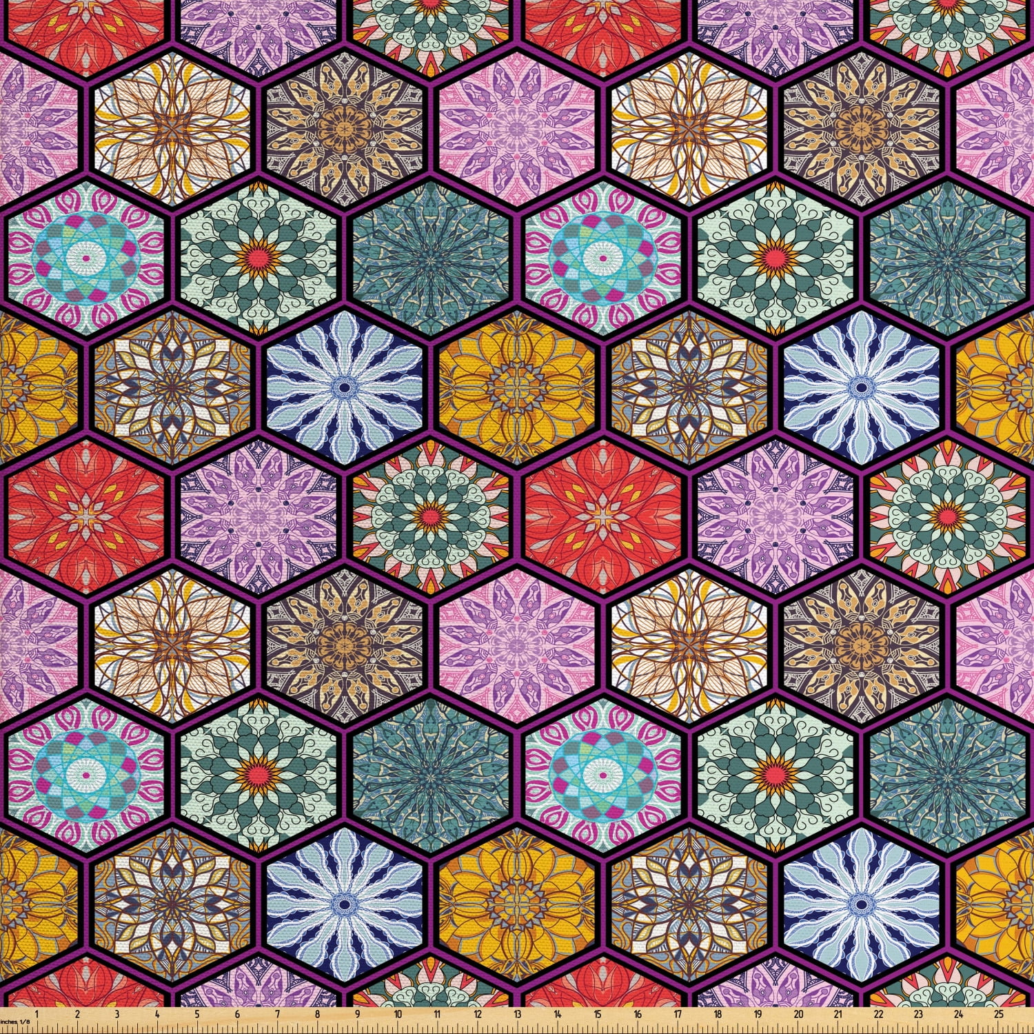 Orient Fabric by The Yard, Traditional Pattern with Middle Eastern