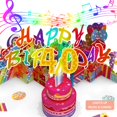 thumbnail image 1 of Gumry Tarjeta Emergente De Cumpleaños Musical Número 40 Vela Con Luz Led Soplable Tarjetas 3D Con Canción 'Happy' Aplausos Saludos Sonido Luces Que Cambian De Color Tarjetas De Felicitación Coloridas, 1 of 1