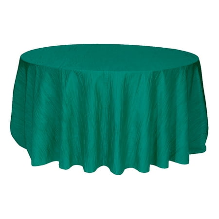Your Chair Covers - 120 Inch Round Crinkle Taffeta Tablecloth Teal for Wedding, Party, Birthday, Patio, etc.