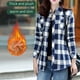 thumbnail image 4 of Puntoco Moda Mujer Invierno Felpa Cálido Espesar Rojo Cuadros Estampado Botón Chaqueta De Lana Abrigo De Mujer Puntoco Puntoco-1101, 4 of 7