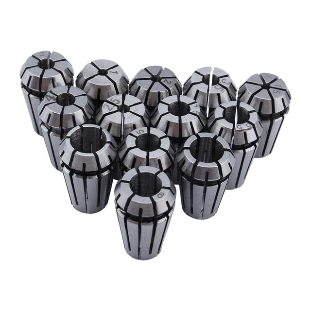 Ensemble Précis de Collet à Ressort, 13pcs 1mm-7mm ER11 Collet à Ressort Haut Travail de Gravure Collet Installation Sans Effort