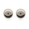 thumbnail image 1 of Pendientes elegantes con forma de ojo malvado y circonitas cúbicas bañadas en oro y cobre, SHED285-3, 1 of 4
