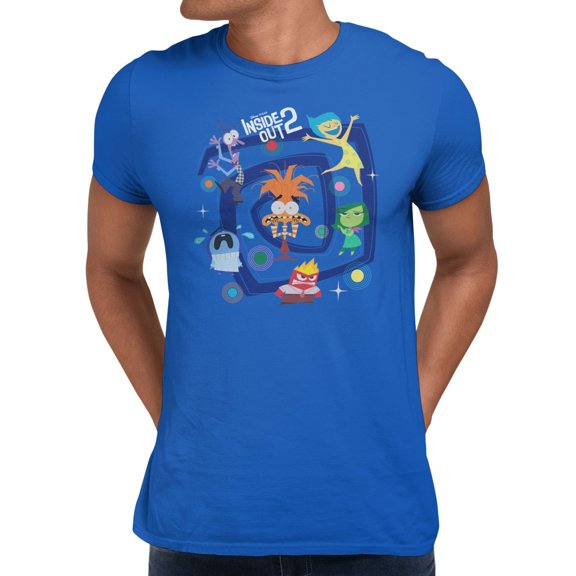Disney Pixar Inside Out 2 Men's Emotional Whirl Groupshot T-Shirt (Black, S-XXXL)