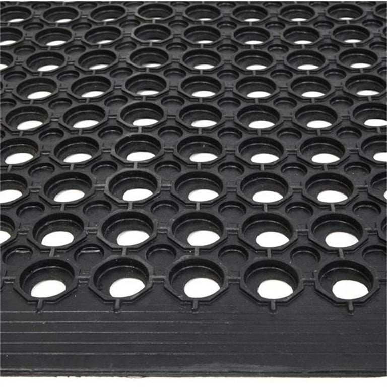 Feiona Nonslip Rubber Drainage Mat, Commercial Kitchen Floor Mat with Holes, Heavy Duty Rubber Floor Mat for Indoor/Outdoor Restaurant Bar Industrial