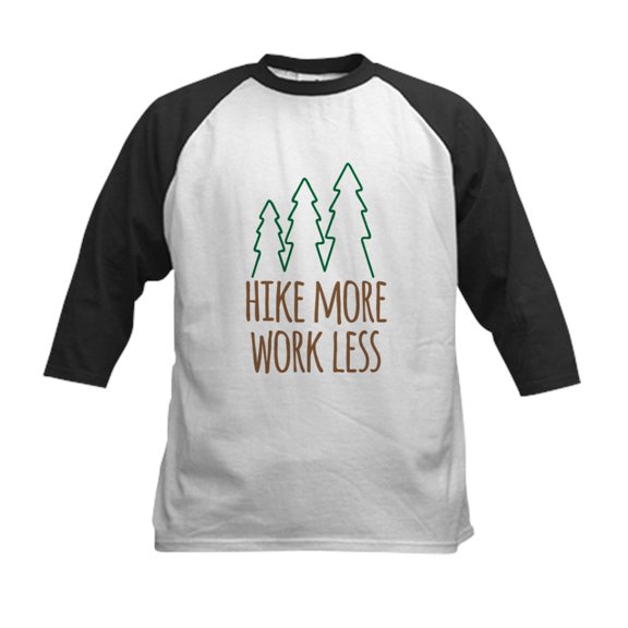 CafePress - Hike More Work Less Baseball Jersey - Kids Cotton Baseball Jersey, 3/4 Sleeve Shirt