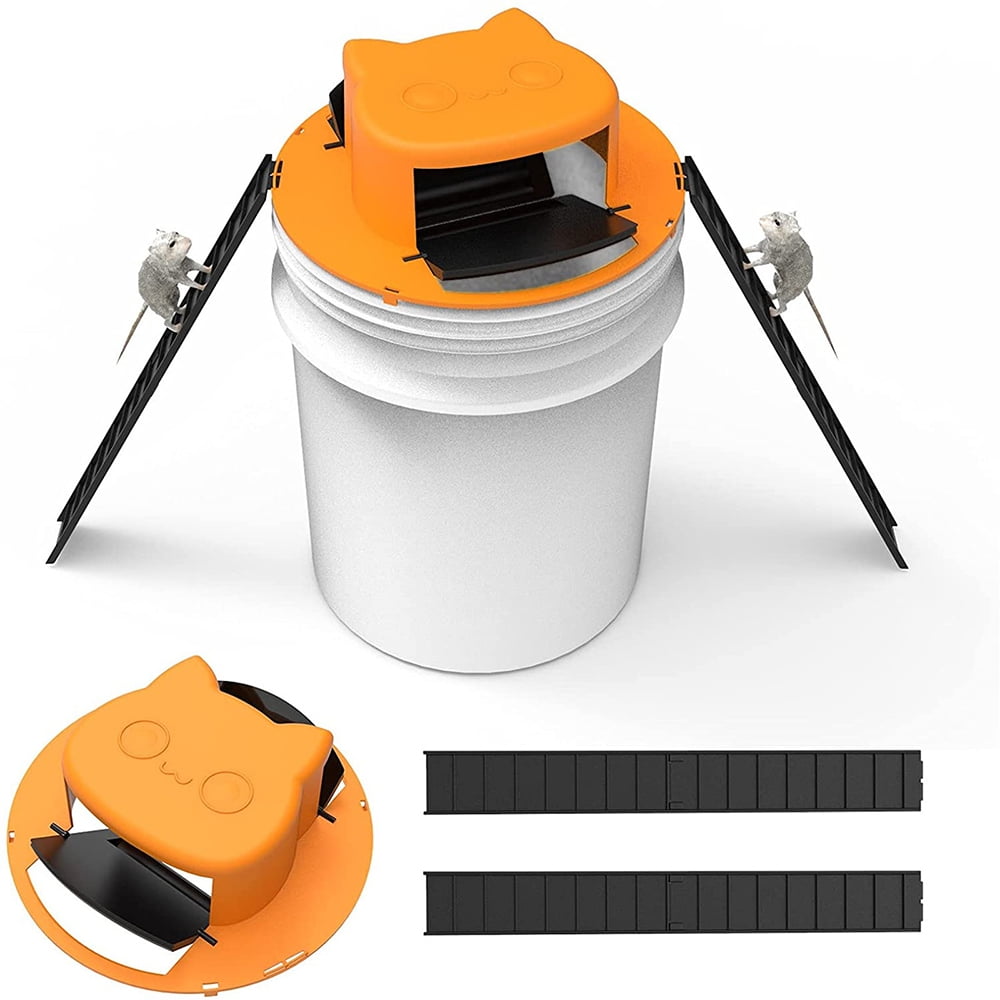 Flip N Slide Bucket Lid Mouse Trap Auto Reset Reusable 5 Gal Bucket Compatible 