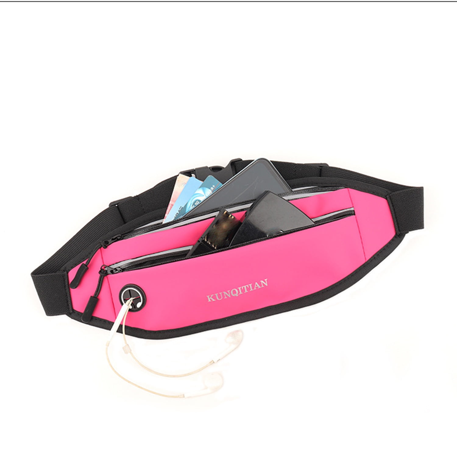 Olixar Adjustable Running Belt With 2 Bottle Holders & Pouch - Black