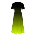 thumbnail image 5 of ibuvkizy Casual Dress for Women 2025,Summer Fashion Maxi Tiered Dress Crewneck Solid Color Short Sleeve Comfortable Loose Long Dress with Pockets Beach Sundresses Yellow,Sizes S-2XL, 5 of 7