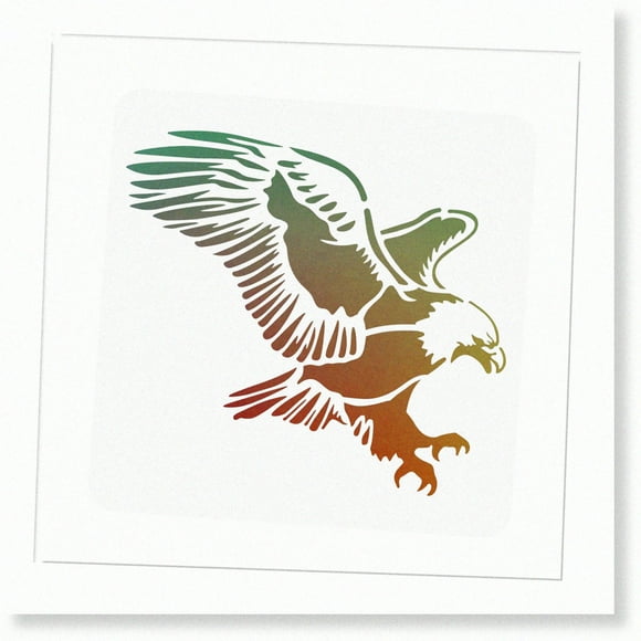 Reusable Eagle Painting Template - 11.8x11.8 Inches Square Plastic Drawing Stencil for DIY Eagle Decorations and Crafts