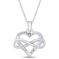 thumbnail image 6 of AFFY White Natural Infinity Two-Tone Heart Pendant in 925 Silver for Women(0.10 Ct), 6 of 7
