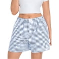 thumbnail image 3 of Cueply Plus Size Boxer Shorts for Women Summer Casual Lounge Sleep Plaid Shorts Gingham Pajama Y2K Beach Bottoms, 3 of 9