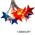 thumbnail image 2 of Tyidzon 10 LED 4th of July Decorations American Star Lights, 5.4Ft Mini Red White and Blue Lights for Home Memorial Day Patriotic Decor, 2 of 9