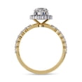 thumbnail image 4 of IGI Certified Lab Grown Diamond Engagement Ring | Center 8x6mm Oval Half Eternity Halo Solitaire Anniversary Wedding Rings For Women 14k Solid Yellow Gold | F-G, VS-SI Quality (1.70 Ctw) Size-4, 4 of 6