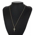 thumbnail image 6 of GKNET Men Women Stainless Steel Cross Pendant Necklace Chain Delicate Jewelry Gold Plated Gift-Gold, 6 of 8