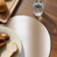 thumbnail image 3 of Khaki White Ombre Round 13 Inch Placemats Set of 2, Modern Abstract Art Farmhouse Gradient HeatResistant Non Slip Place Mats for Dining Table, Wipeable Braided Kitchen Table Mats for Housewarming, 3 of 9