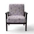 thumbnail image 3 of Designart "Purple Flowers and Leaf" Upholstered Cabin & Lodge Accent Chair and Arm Chair, 3 of 5