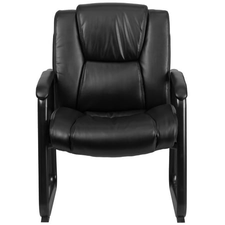 Flash Furniture - Hercules  Contemporary Leather/Faux Leather Big & Tall Side Chair - Upholstered - Black