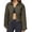 Dark Army Green, variant on Womens Loose Cropped Jacket Zipper Windproof Warm Sports Outdoor Athletic Running Jacket Black M