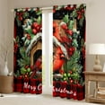 thumbnail image 2 of Manfei Chic Cardinal Bird Black Out Curtains, Merry Christmas Curtains Pack of 2 (42x63 Each), Xmas Red Checkered Bedroom Curtains, Luxury Bedroom Decor, 2 of 6