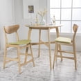 thumbnail image 2 of GDF Studio Cedric Mid Century Modern Fabric Upholstered Counter Height 3 Piece Bistro Set, Green Tea and Natural Oak, 2 of 11