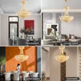 thumbnail image 4 of FINE MAKER 24 inch modern empire style K9 crystal chandelier, 14 light living room gold luxury crystal chandelier, 4 of 8