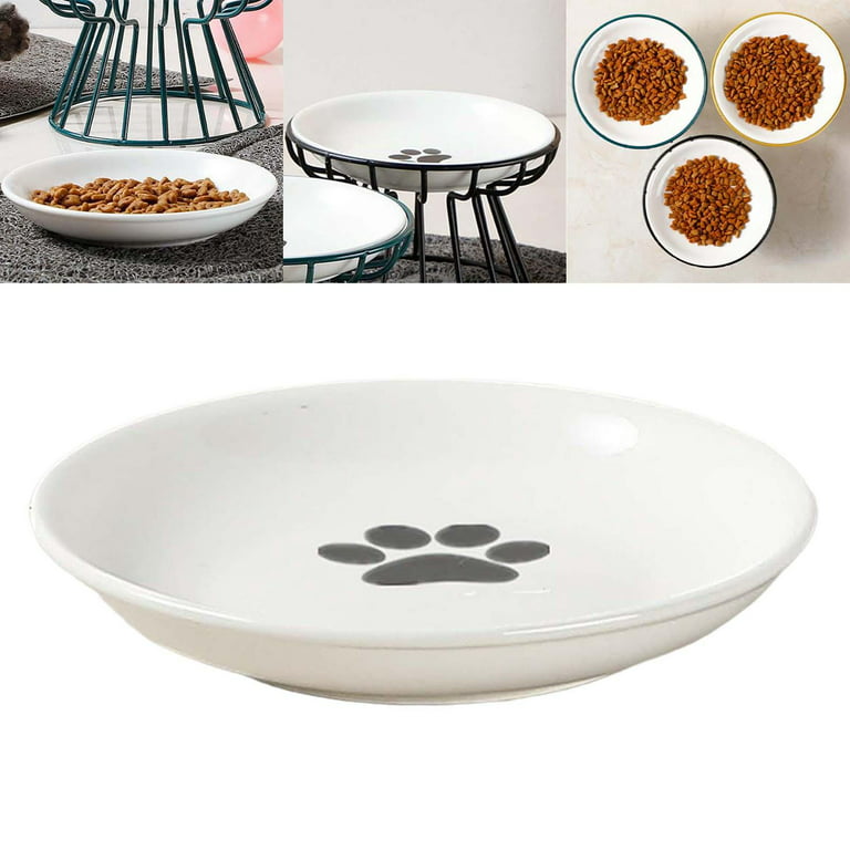 WZ PET Raised Ceramic Dog Feeding Bowl,Adjustable Elevated Dog Bowls Set  Anti-Slip,Standing Pet Feeding Dish for Small Medium Dogs and Cats,White