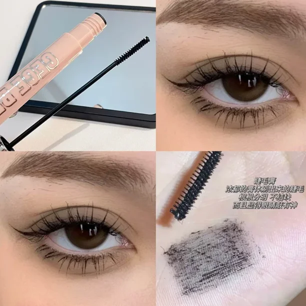 Máscara de pestañas mate de fibra de seda, maquillaje, cepillo ultrafino, alarga las pestañas, resistente al agua, de secado rápido, marrón, negro, rizador, cosmético