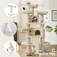 thumbnail image 6 of Amolife 68" X-Large Cat Tree and Tower for Indoor Cats, Condo House with Scratching Board & Thick Posts, Beige, 6 of 8