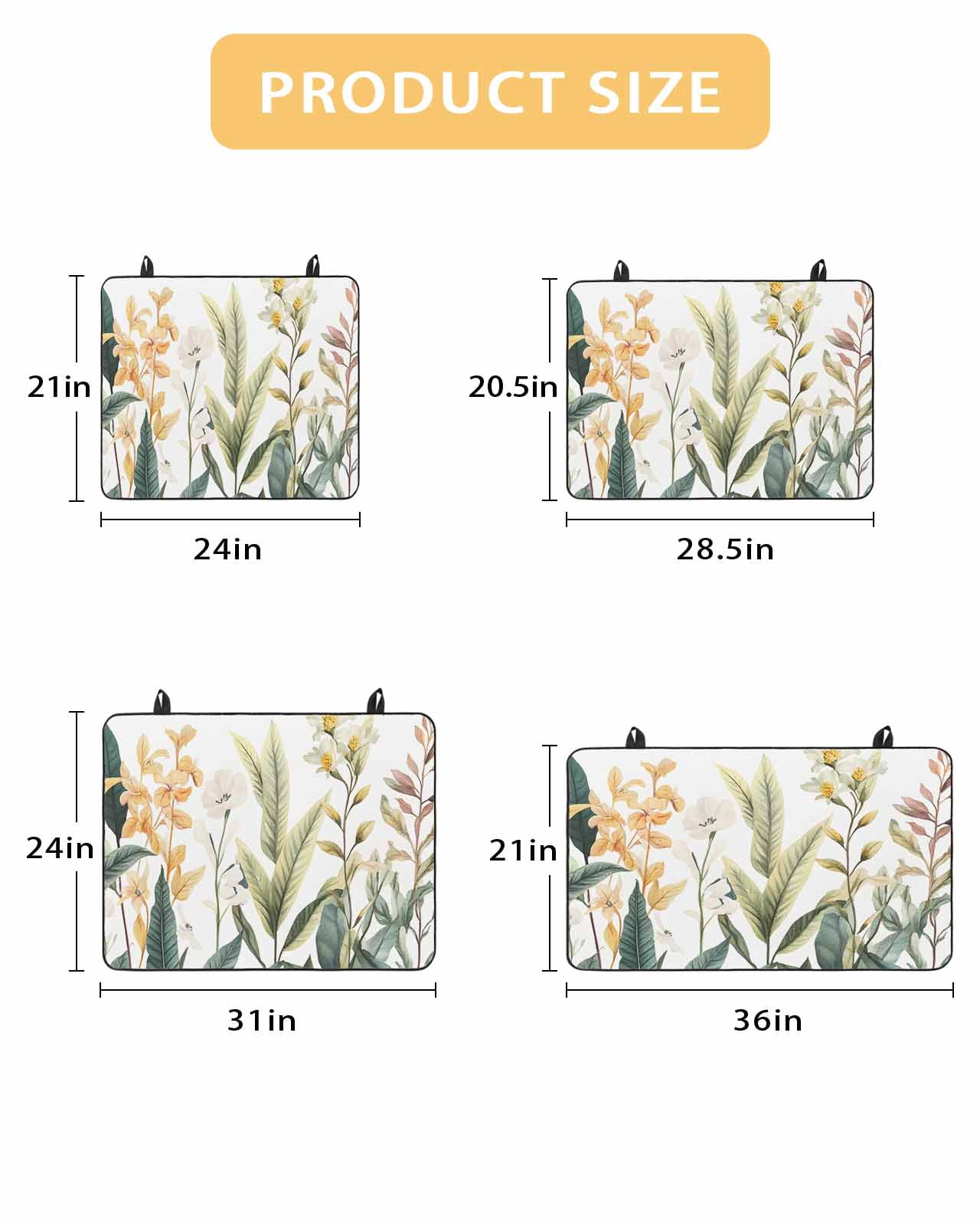 nqOlkjepod Large Induction Cooktop Protector Mat 24"x21", Watercolor Floral Leaves Stove Top Covers for Electric Stove, Farmhouse Tropical Leaf Stove Burner Cover Mats, Glass Top Stove Cover