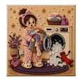 thumbnail image 2 of Warm Cute Girl Bead Art Kit with Frame, 3D Rhinestone DIY Wall Decoration for Bedroom, Living Room, Dorm, Office and Cozy Home Decor Gift, 2 of 6